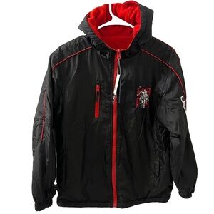 U.S Polo Assn Youth Black Red Reversible Waterproof Fleece Jacket New Wt L 14-16